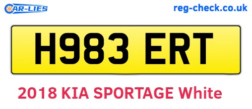 H983ERT are the vehicle registration plates.