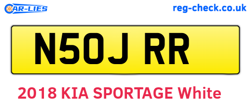 N50JRR are the vehicle registration plates.