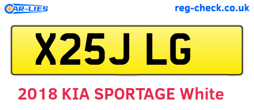 X25JLG are the vehicle registration plates.