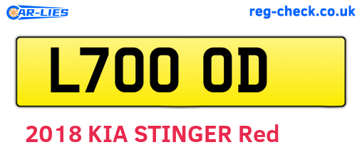 L70OOD are the vehicle registration plates.