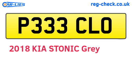 P333CLO are the vehicle registration plates.