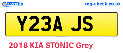 Y23AJS are the vehicle registration plates.