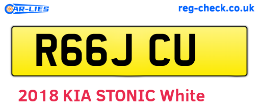 R66JCU are the vehicle registration plates.