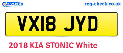 VX18JYD are the vehicle registration plates.