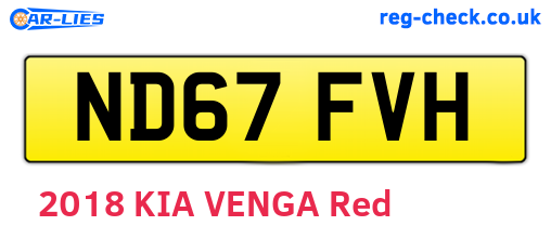 ND67FVH are the vehicle registration plates.