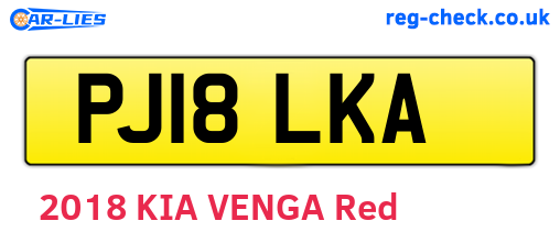 PJ18LKA are the vehicle registration plates.