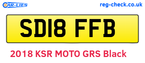 SD18FFB are the vehicle registration plates.