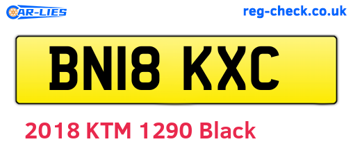 BN18KXC are the vehicle registration plates.