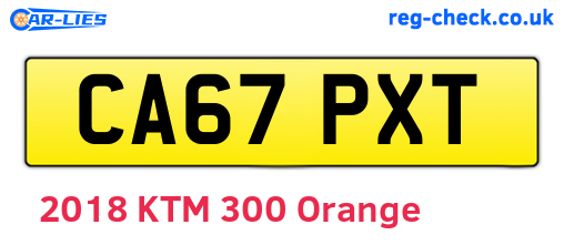 CA67PXT are the vehicle registration plates.