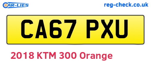 CA67PXU are the vehicle registration plates.