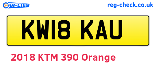 KW18KAU are the vehicle registration plates.