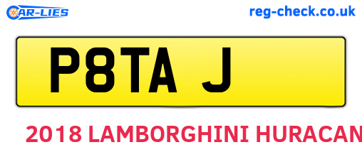 P8TAJ are the vehicle registration plates.