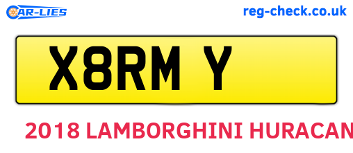 X8RMY are the vehicle registration plates.