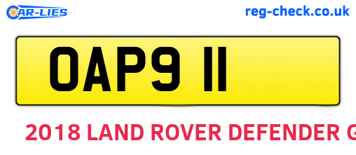 OAP911 are the vehicle registration plates.