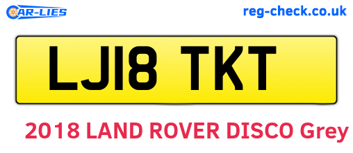 LJ18TKT are the vehicle registration plates.