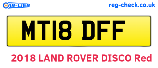 MT18DFF are the vehicle registration plates.