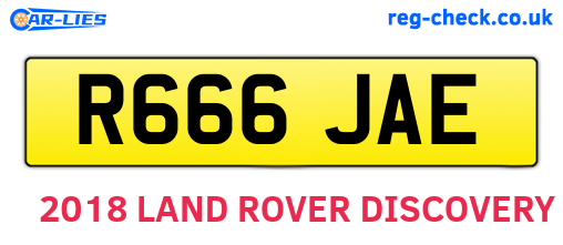 R666JAE are the vehicle registration plates.