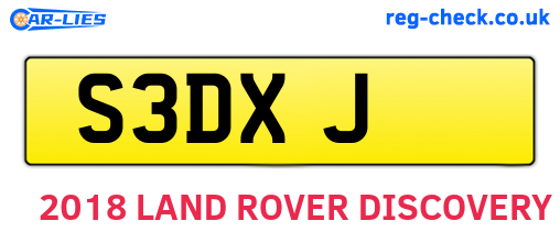 S3DXJ are the vehicle registration plates.