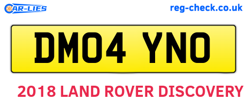 DM04YNO are the vehicle registration plates.