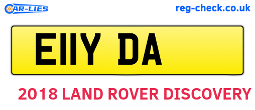 E11YDA are the vehicle registration plates.