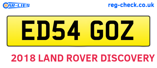 ED54GOZ are the vehicle registration plates.