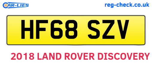 HF68SZV are the vehicle registration plates.