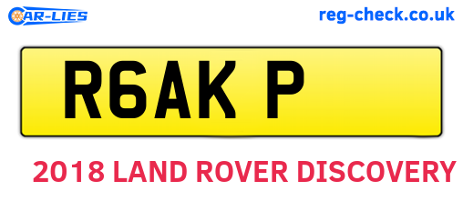 R6AKP are the vehicle registration plates.