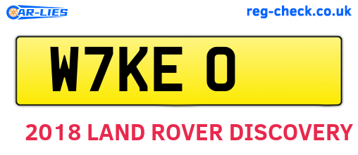 W7KEO are the vehicle registration plates.