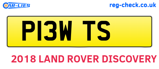 P13WTS are the vehicle registration plates.