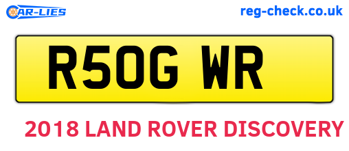 R50GWR are the vehicle registration plates.