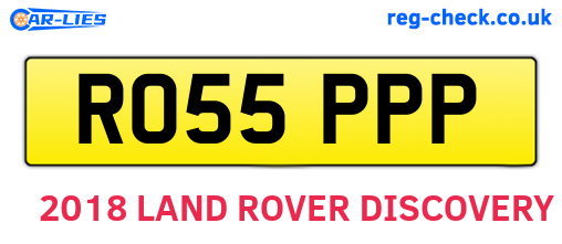 RO55PPP are the vehicle registration plates.