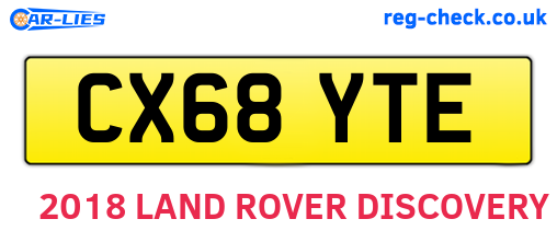 CX68YTE are the vehicle registration plates.