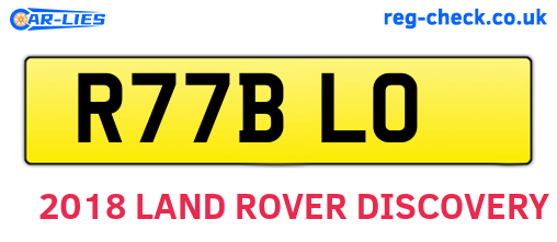 R77BLO are the vehicle registration plates.
