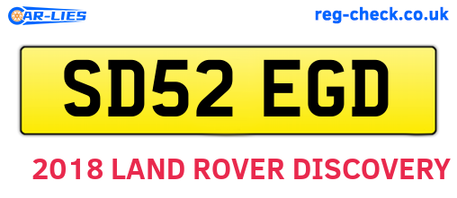 SD52EGD are the vehicle registration plates.