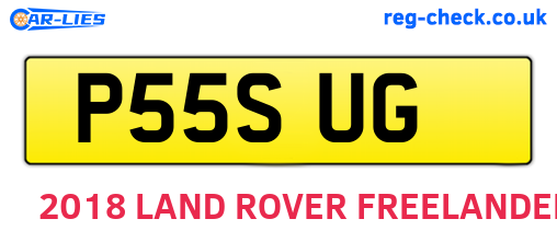 P55SUG are the vehicle registration plates.