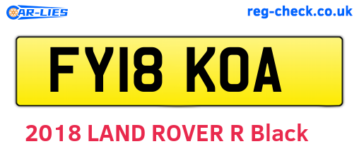 FY18KOA are the vehicle registration plates.