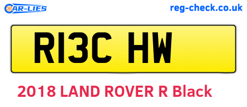 R13CHW are the vehicle registration plates.