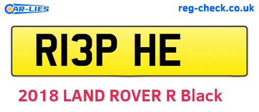 R13PHE are the vehicle registration plates.