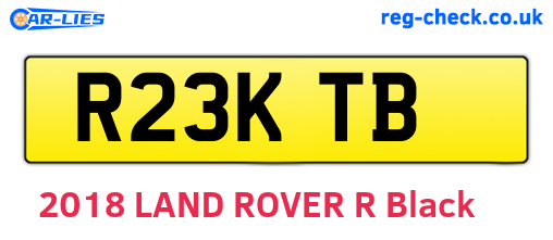 R23KTB are the vehicle registration plates.