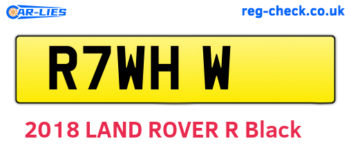 R7WHW are the vehicle registration plates.
