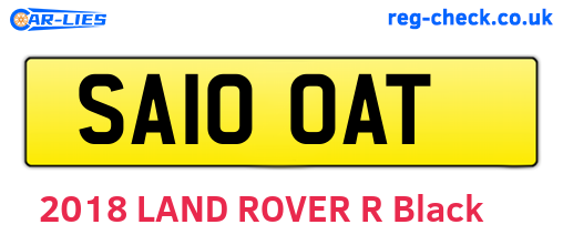 SA10OAT are the vehicle registration plates.