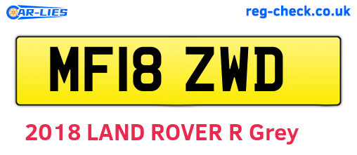 MF18ZWD are the vehicle registration plates.