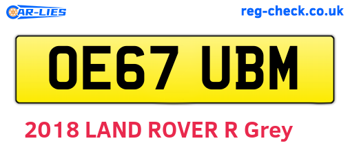 OE67UBM are the vehicle registration plates.