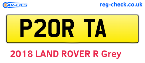 P20RTA are the vehicle registration plates.