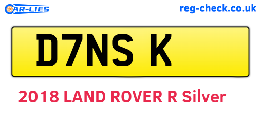 D7NSK are the vehicle registration plates.