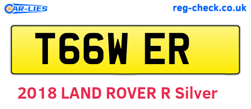 T66WER are the vehicle registration plates.