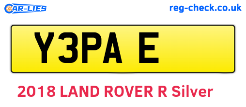 Y3PAE are the vehicle registration plates.