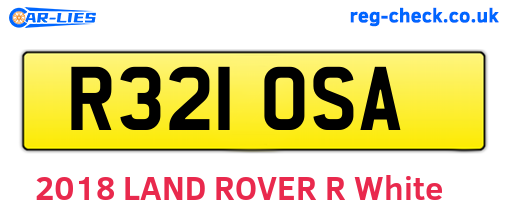 R321OSA are the vehicle registration plates.