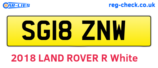 SG18ZNW are the vehicle registration plates.
