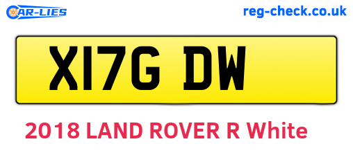 X17GDW are the vehicle registration plates.